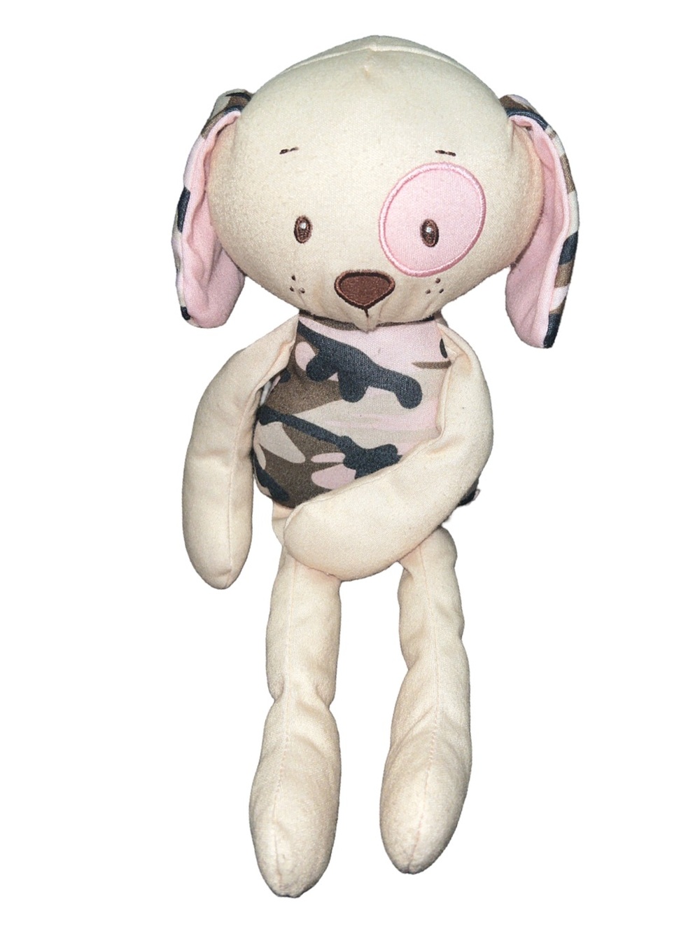 Htf Baby Ganz Camo Puppy Dog Pink Eye Patch Stuffed Plush Baby Toy